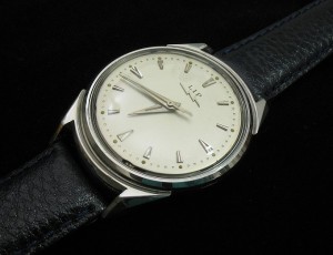 LIP Electronic; Cal. R27; All Stainless Steel; Opens Through Crystal; 38mm diameter; 1958